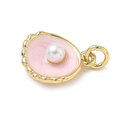 Shell Brass Charms KK-D426-17G-1
