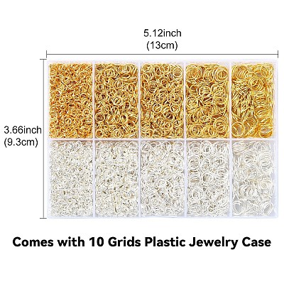 10 Styles Iron Open Jump Rings IFIN-YW0003-60A-1