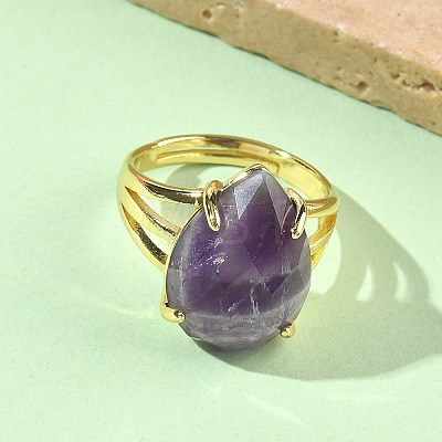 Brass Cuff Open Rings RJEW-D347-04G-15-1