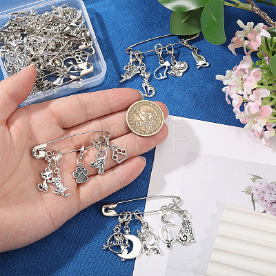 12Pcs 4 Style Iron Brooches HJEW-PH02467-1