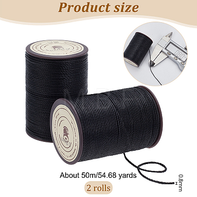 Olycraft Round Waxed Polyester Thread String YC-OC0001-07B-01-1