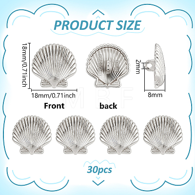 30Pcs 1-Hole Alloy Shank Buttons BUTT-PH0001-80P-1