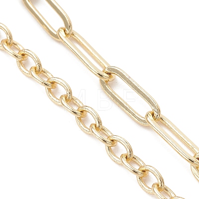 Brass Mixed Chain Bracelet Making AJEW-JB01561-1