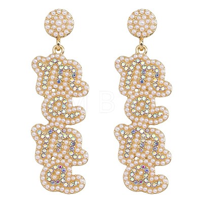 Mother's Day Alloy Rhinestone Dangle Stud Earrings WGC7371-03-1