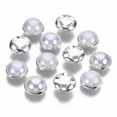 ABS Plastic Imitation Pearl Sewing Buttons BUTT-S005-10mm-01S-1