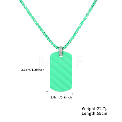 Stainless Steel Simple Texture Rectangle Pendant Necklaces for Men EJ7341-3-1