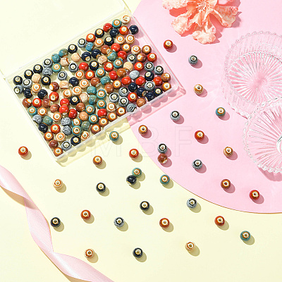 180Pcs 6 Colors Handmade Porcelain Beads PORC-SC0001-21A-1