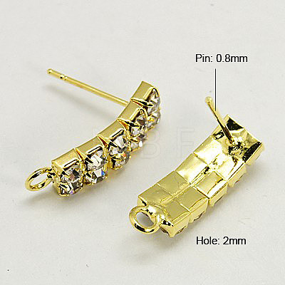 Brass Stud Earring Findings RB-H297-13-G-1
