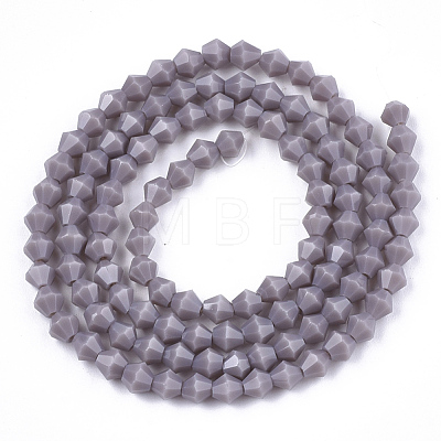 Opaque Solid Color Glass Beads Strands X-GLAA-Q080-4mm-B01-1
