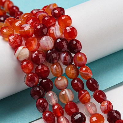 Natural Banded Agate Beads Strands G-K351-A07-01-1