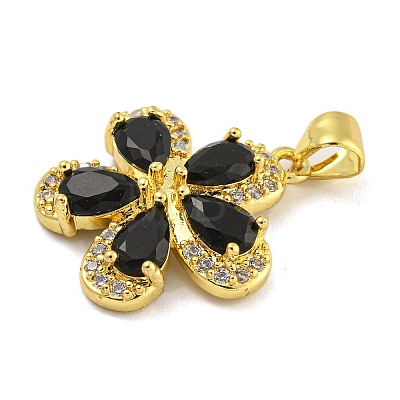 Rack Plating Brass Micro Pave Cubic Zirconia Pendants KK-G513-93G-03-1