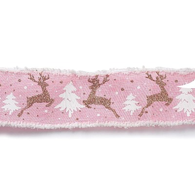 Christmas Theme Wired Linen Ribbon OCOR-G013-01A-1