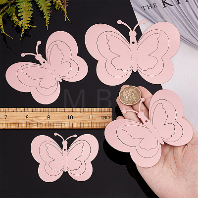 CREATCABIN 3Sets 3D Butterfly PVC Mirrors Wall Stickers DIY-CN0001-85A-1