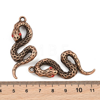 Alloy Burgundy Rhinestone Big Pendants AL-CBA2376-32R-1