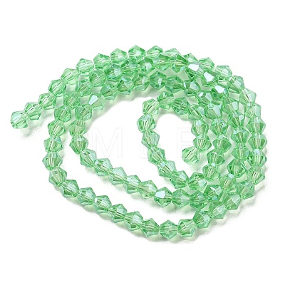 Transparent Electroplate Glass Beads Strands GLAA-F029-4mm-C24-1