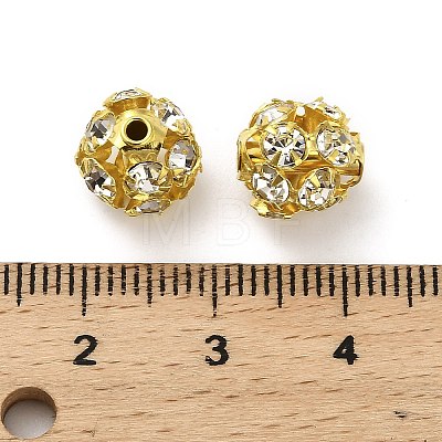 10mm Brass Crystal Rhinestone Beads KK-S519-01C-02G-1