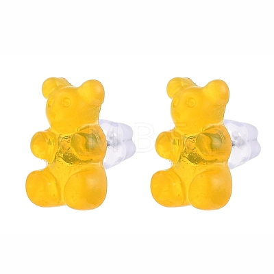 Bear Resin Stud Earrings EJEW-JE04235-M-1