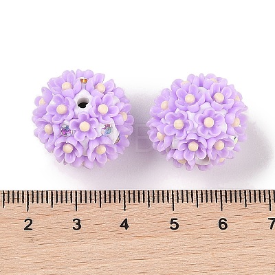 Handmade Polymer Clay Rhinestone Beads CLAY-H003-03-1