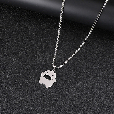Halloween 201 Stainless Steel Little Monster Pendant Box Chain Necklaces for Women Men WGE09D2-02-1