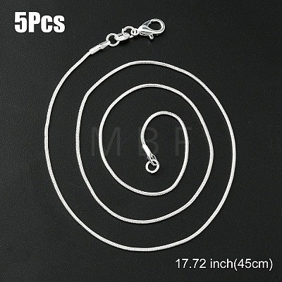 Brass Round Snake Chain Necklace with Lobster Claw Clasps MAK-YW0001-15B-1