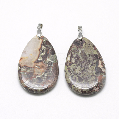 Natural Crazy Agate Pendants G-S250-21-1