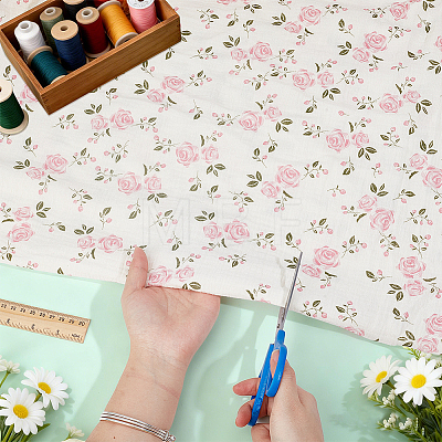 Flower Pattern Cotton Fabric DIY-WH0504-985E-1