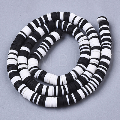 Handmade Polymer Clay Beads Strands CLAY-R089-6mm-086-1