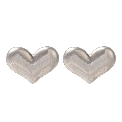 304 Stainless Steel Heart Stud Earrings EJEW-C099-12P-1