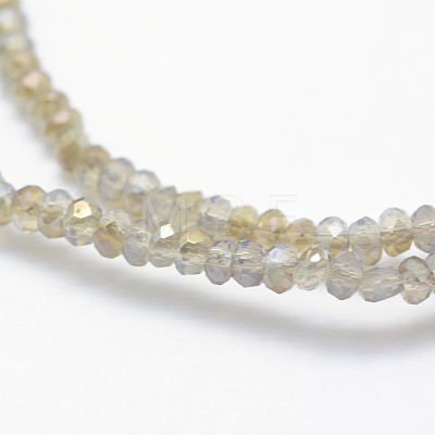 Electroplate Glass Beads Strands X-EGLA-J144-HR-C04-1