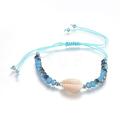 Nylon Cord Braided Bead Bracelets BJEW-JB04100-1