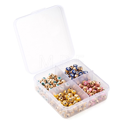 200Pcs 4 Colors Alloy Enamel Beads ENAM-LS0001-82-1