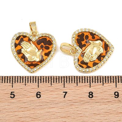 Brass Micro Pave Clear Cubic Zirconia Pendants CU-CBA415D-11G-02-1