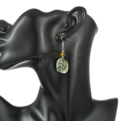 Natural Paua Shell Dangle Earrings EJEW-JE07429-02-1