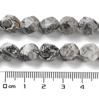 Natural Map Stone Beads Strands G-G030-A02-02-1