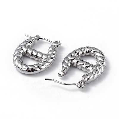 Non-Tarnish 304 Stainless Steel Oval Hoop Earrings for Women EJEW-I284-20P-1