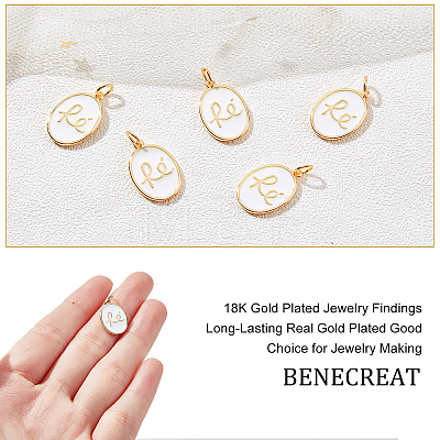 BENECREAT Brass Enamel Pendants KK-BC0006-88-1