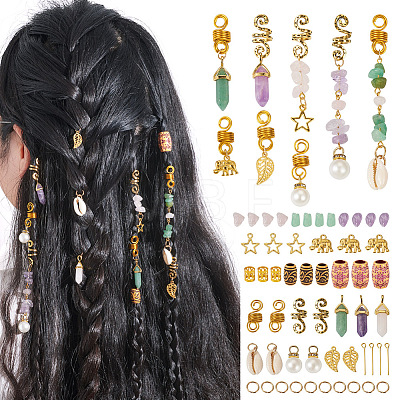 DIY Alloy Hair Dreadlocks Braiding Kits DIY-TA0004-48-1