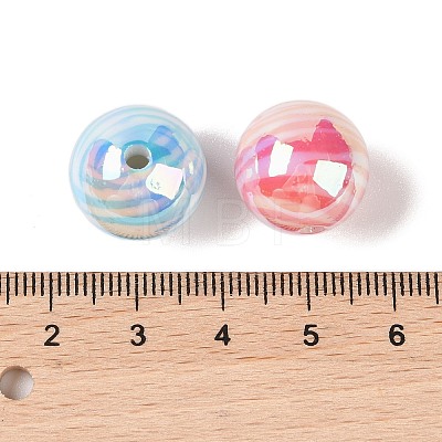 10Pcs UV Plating Colours Acrylic Beads OACR-S146-01K-1