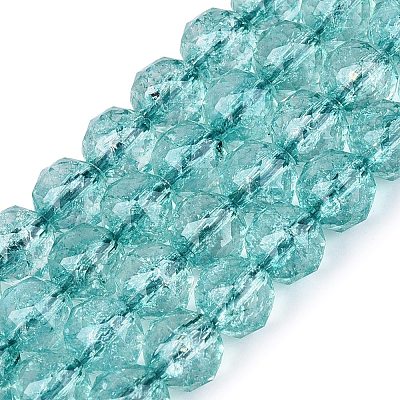Crackle Transparent Glass Beads Strands GLAA-Q108-02A-04-1