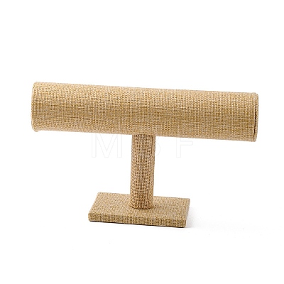 Linen T-Bar Bracelet Display Stands X-BDIS-WH0003-04B-1