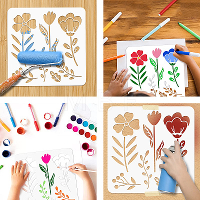 PET Hollow Out Drawing Painting Stencils DIY-WH0405-0032-1