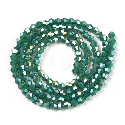 Opaque Solid Color Electroplate Glass Beads Strands EGLA-A039-P2mm-B07-1