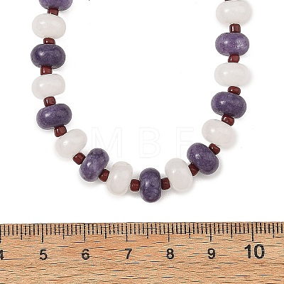Dyed Natural White Jade Rondelle Beaded Necklaces for Women NJEW-JN06683-1