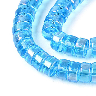 AB Color Plated Transparent Glass Beads Strands GLAA-T026-3x6mm-T07-1