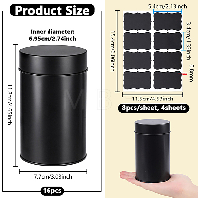 16Pcs Tinplate Tea Sealed Storage Boxes with Lid CON-WA0001-29-1