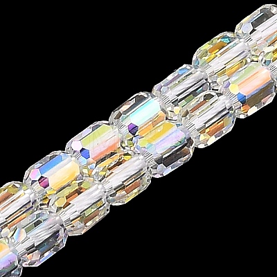 Electroplate Transparent Glass Beads Strands GLAA-C029-02A-10-1