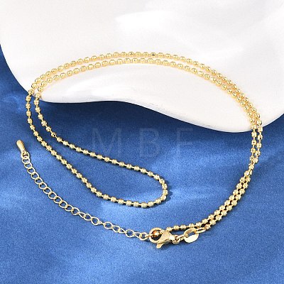 2MM Brass Ball Chain Necklaces for Men Women NJEW-L012-04G-1