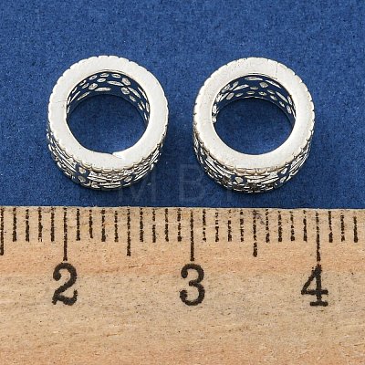 Rack Plating Brass Micro Pave Clear Cubic Zirconia European Beads KK-L215-203S-1