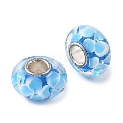 Lampwork & Brass Core European Beads LAMP-P019-01P-21-1