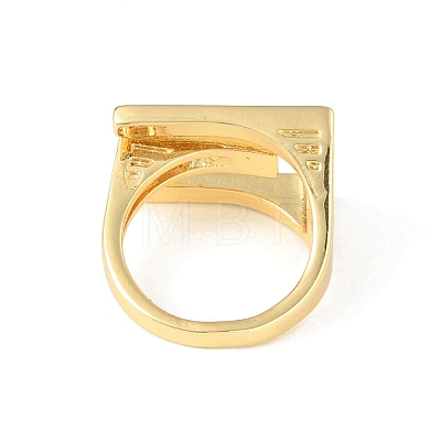 Rectangle Rack Plating Brass Enamel Cuff Ring for Women RJEW-F143-04G-1